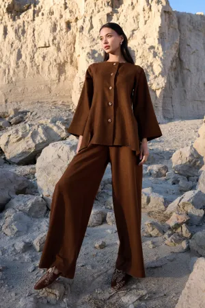 Chilling Woollen Top (Maple) & Nyoma Woollen Pants (Maple)