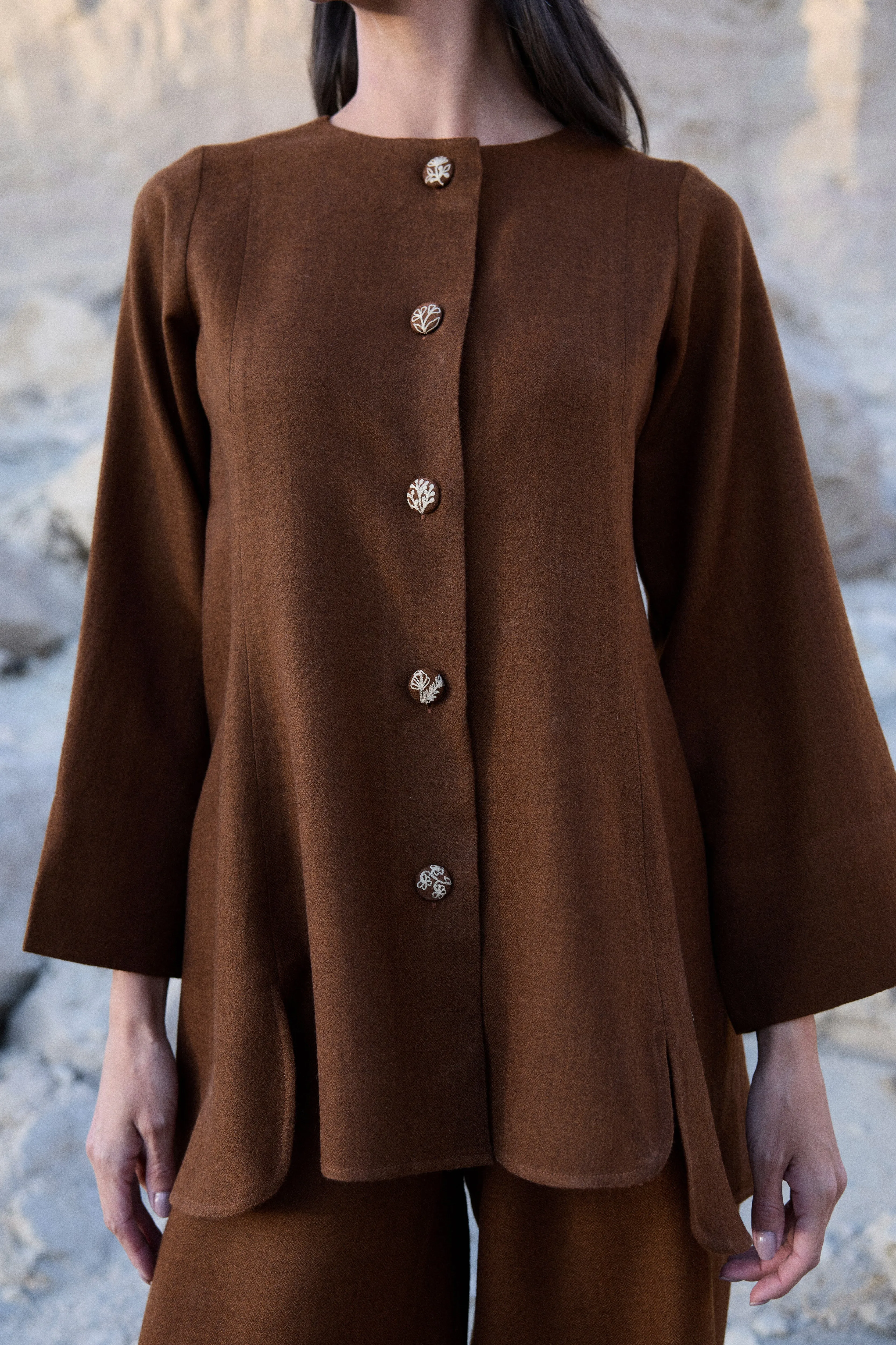Chilling Woollen Top (Maple) & Nyoma Woollen Pants (Maple)
