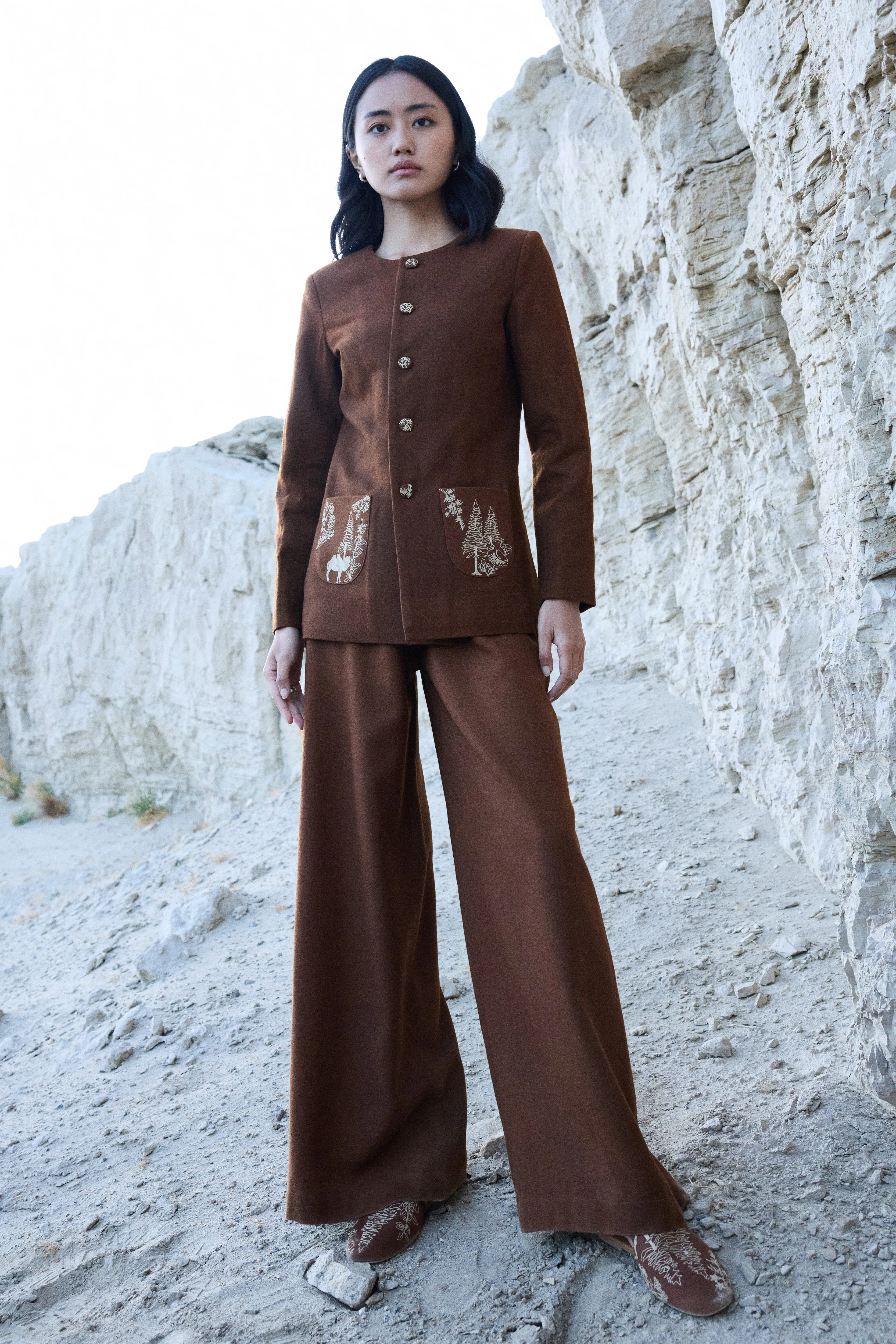 Chilling Woollen Top (Maple) & Nyoma Woollen Pants (Maple)