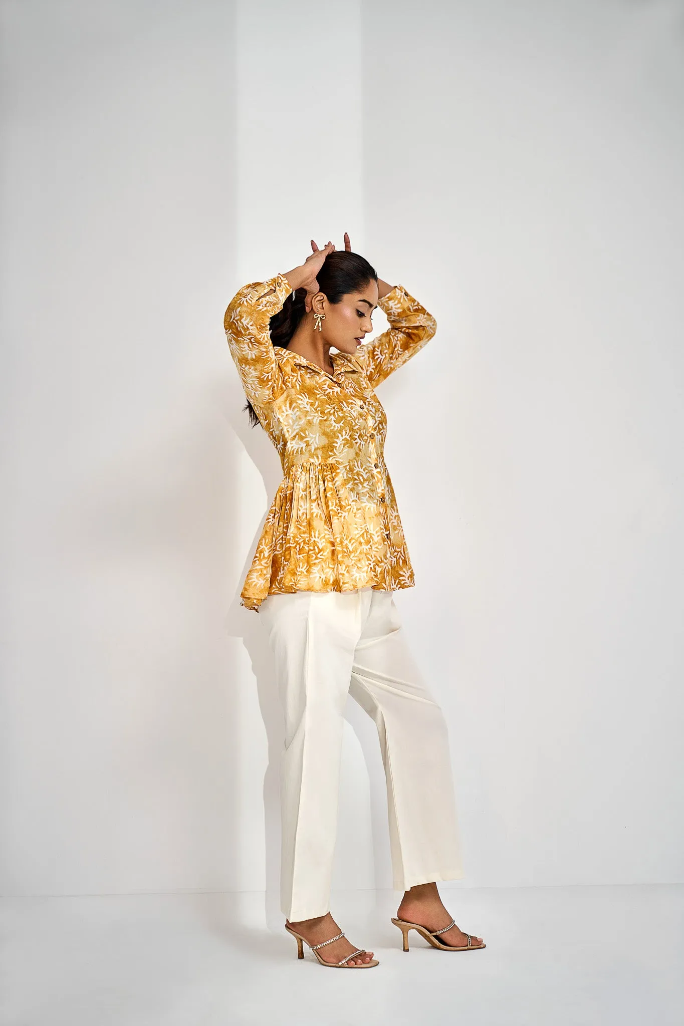 Chrome Yellow Prism Batik Printed Top