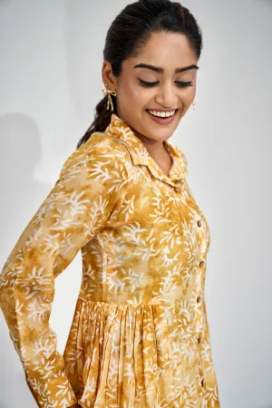 Chrome Yellow Prism Batik Printed Top