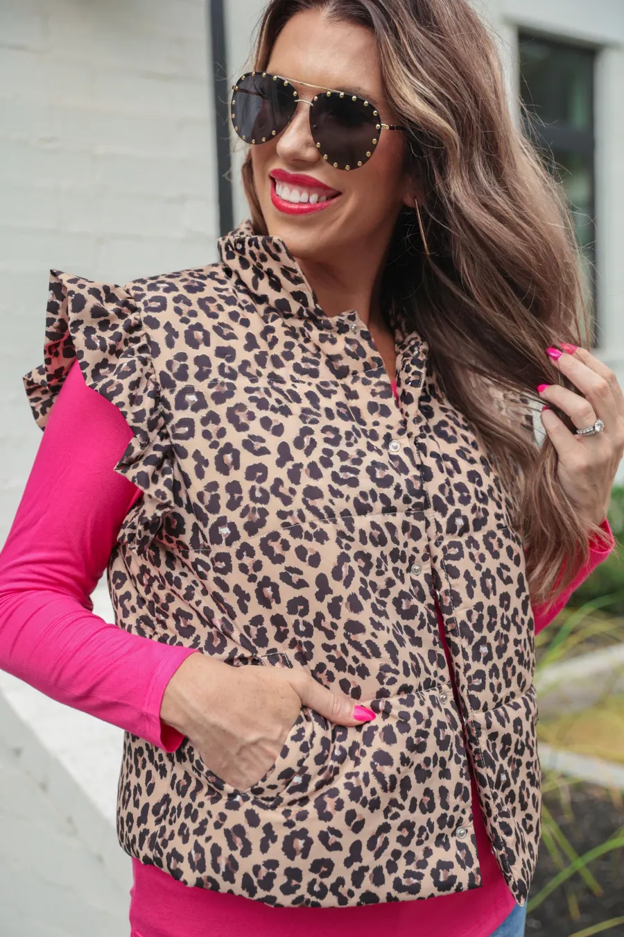 Clara Leopard Puffer Vest