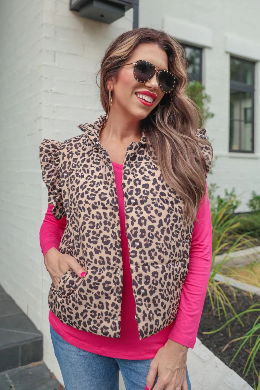 Clara Leopard Puffer Vest