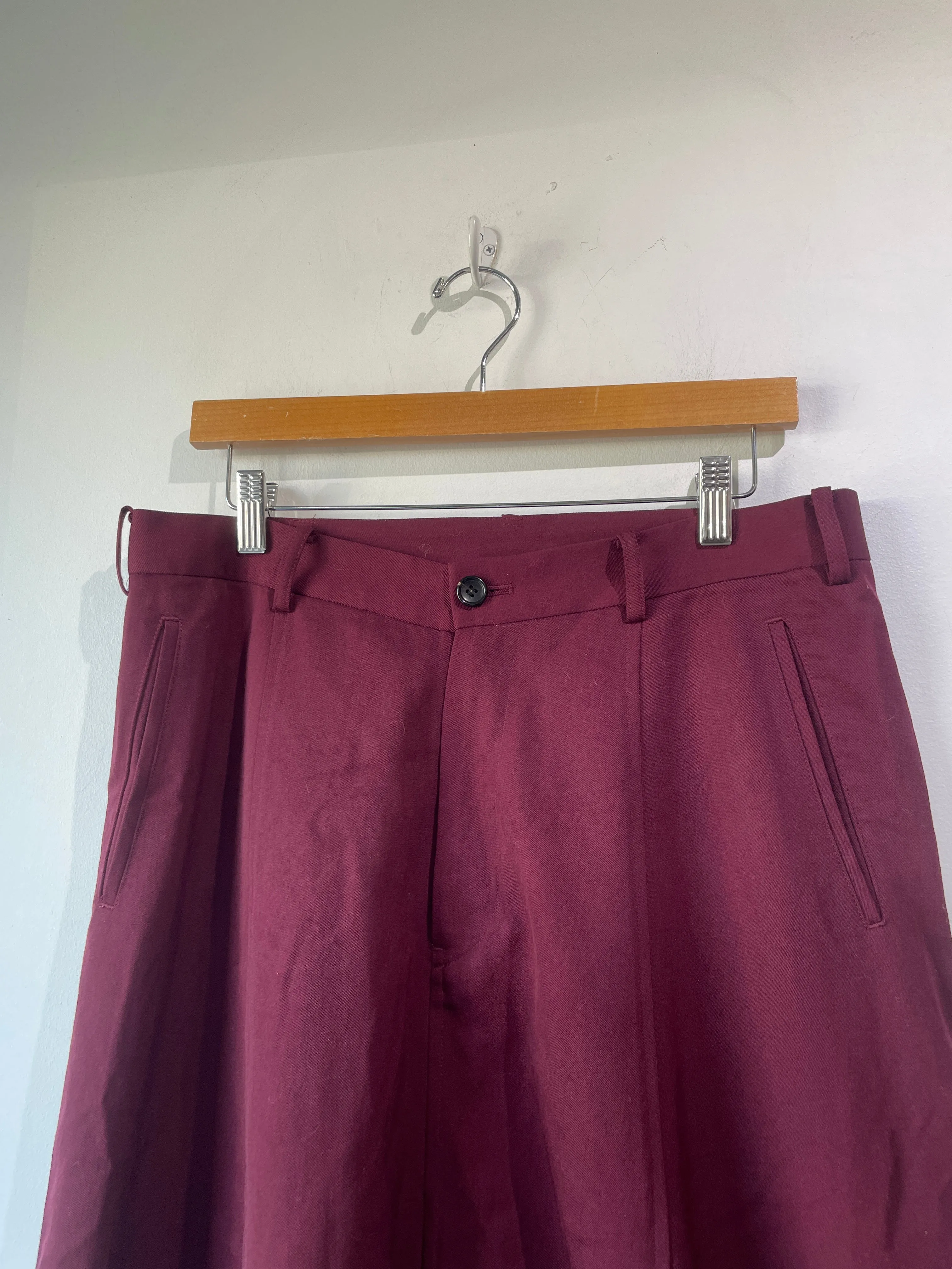 Comme des Garcons Girl Burgundy Drop Crotch Pants