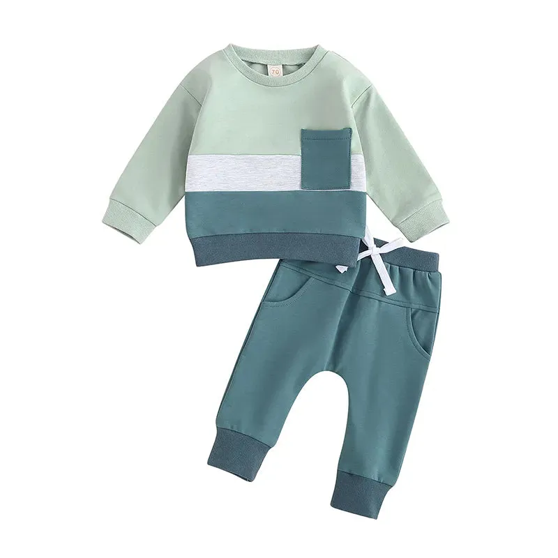 Contrast Colour Long Sleeve Tracksuits