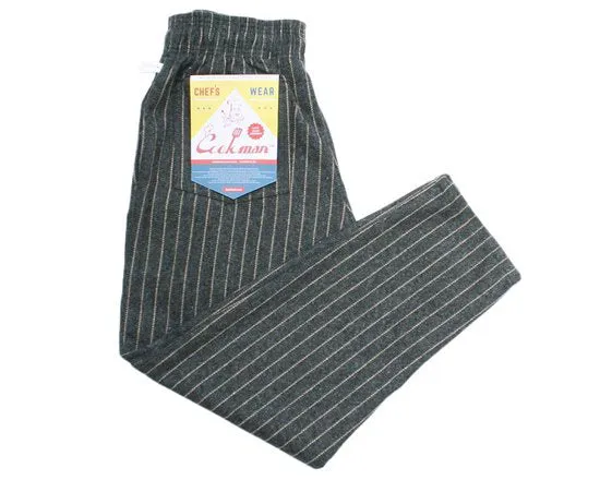 COOK MAN Chef Pants Wool mix Stripe (Gray)