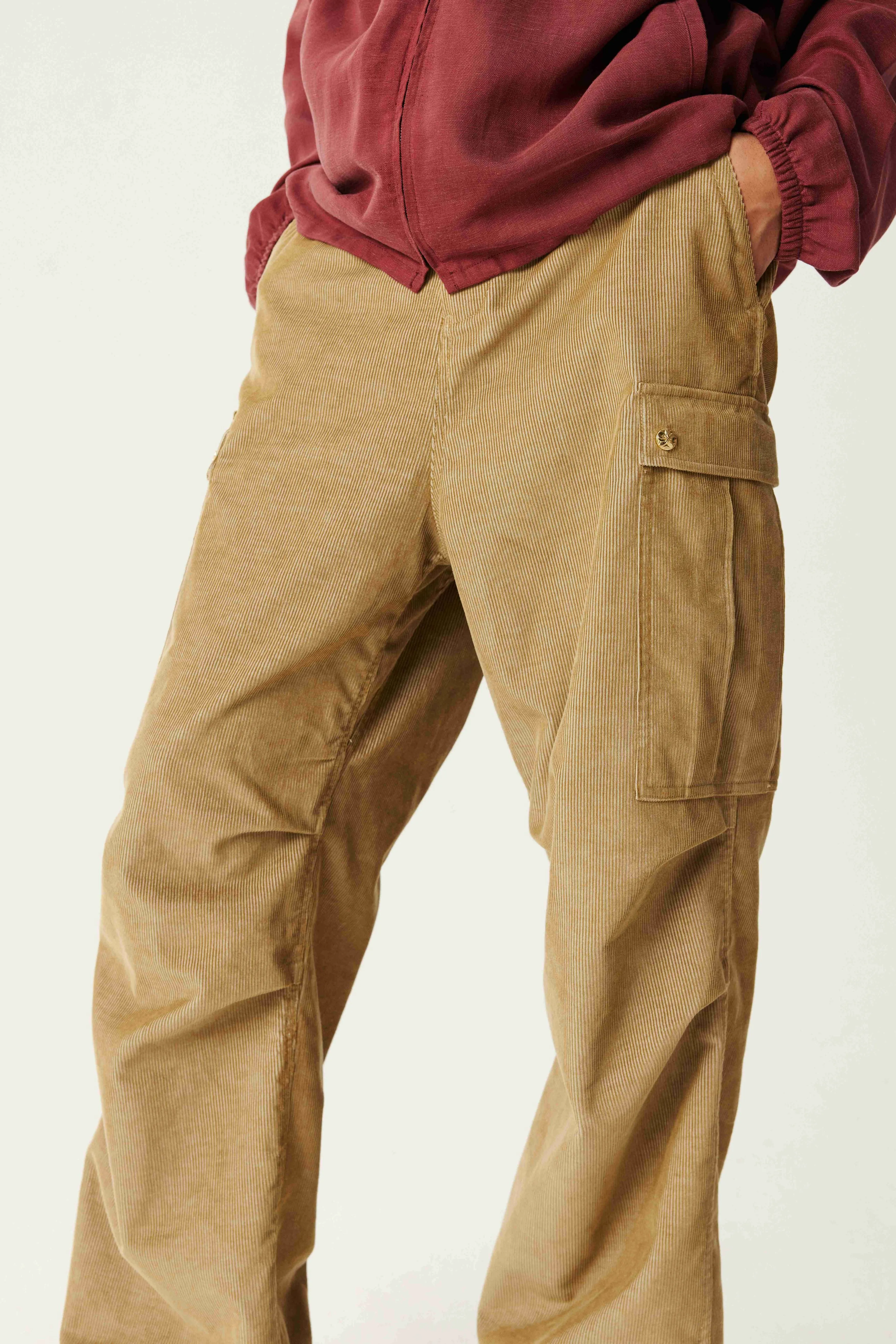Copper Corduroy Cargo Pants
