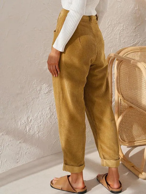 Corduroy Loose Straight Women's Pants