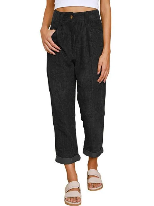 Corduroy Loose Straight Women's Pants