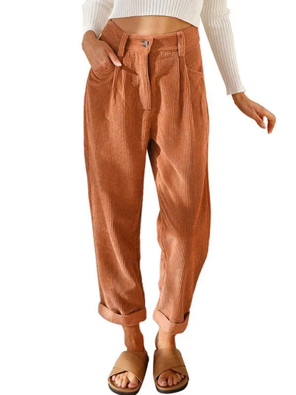 Corduroy Loose Straight Women's Pants