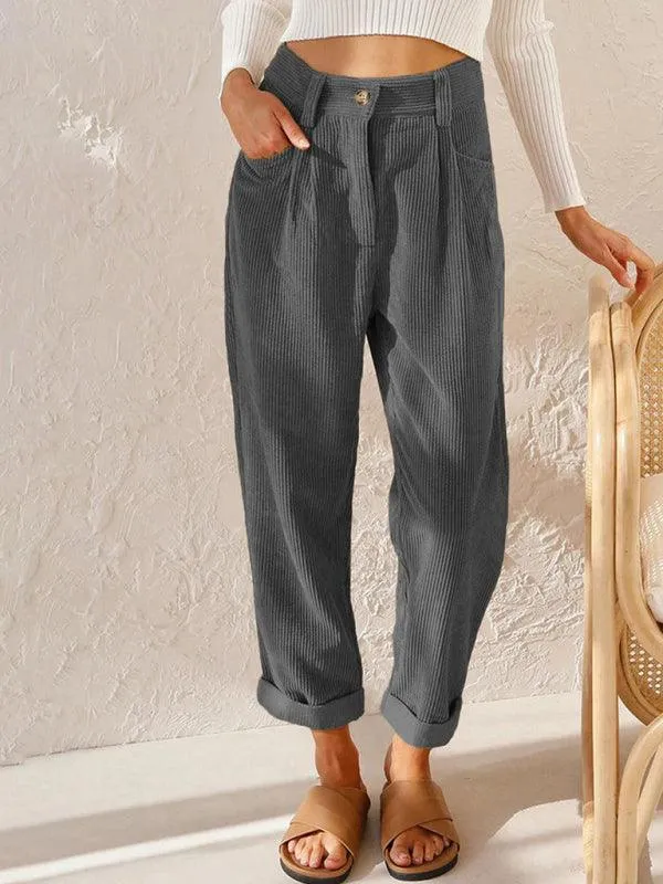 Corduroy Loose Straight Women's Pants