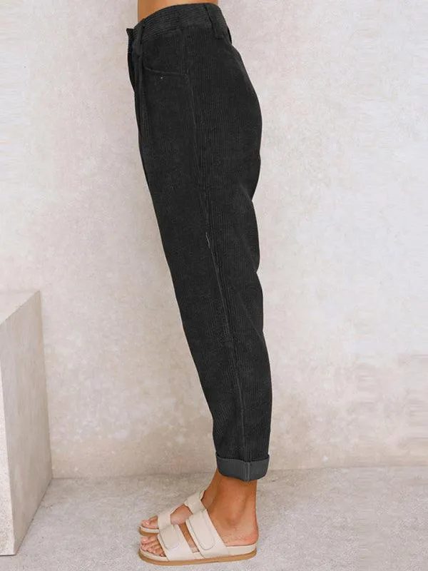 Corduroy Loose Straight Women's Pants