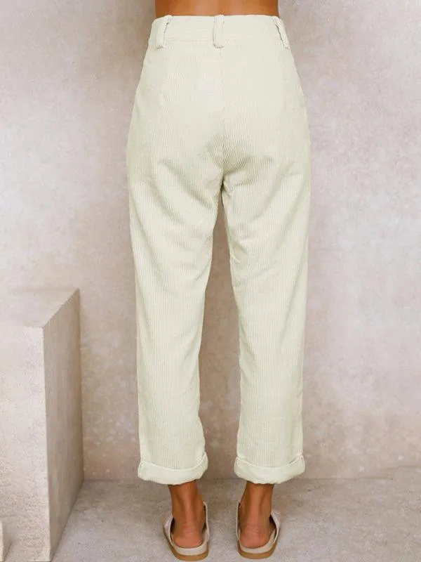 Corduroy Loose Straight Women's Pants