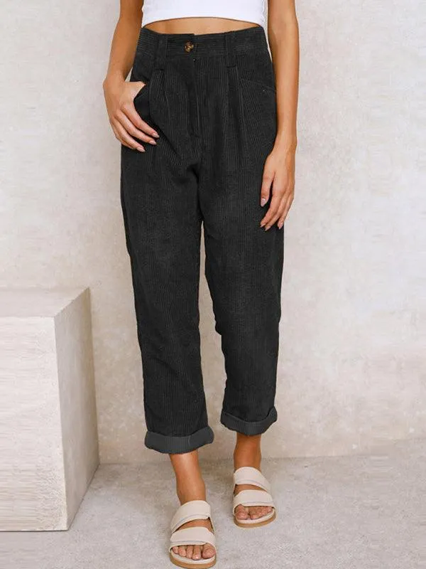 Corduroy Loose Straight Women's Pants