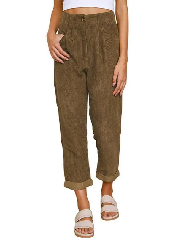 Corduroy Loose Straight Women's Pants