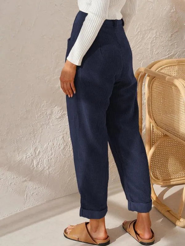 Corduroy Loose Straight Women's Pants