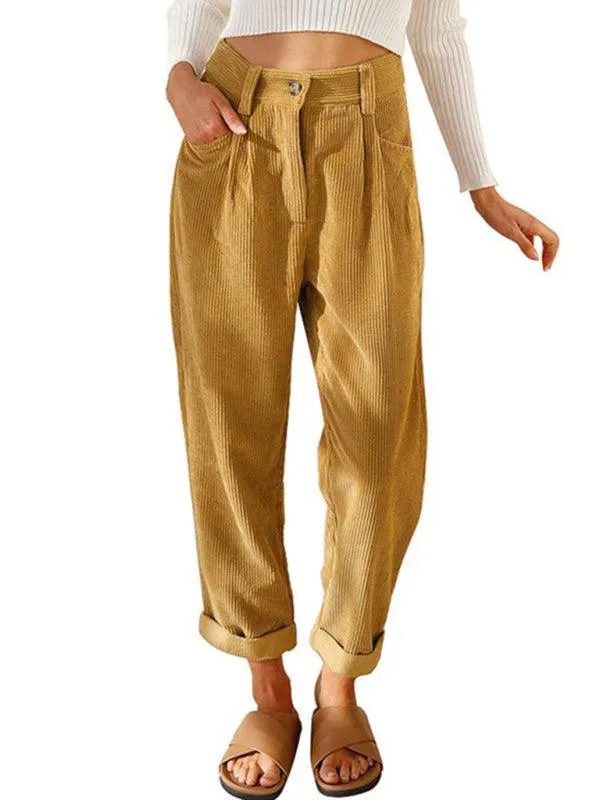Corduroy Loose Straight Women's Pants