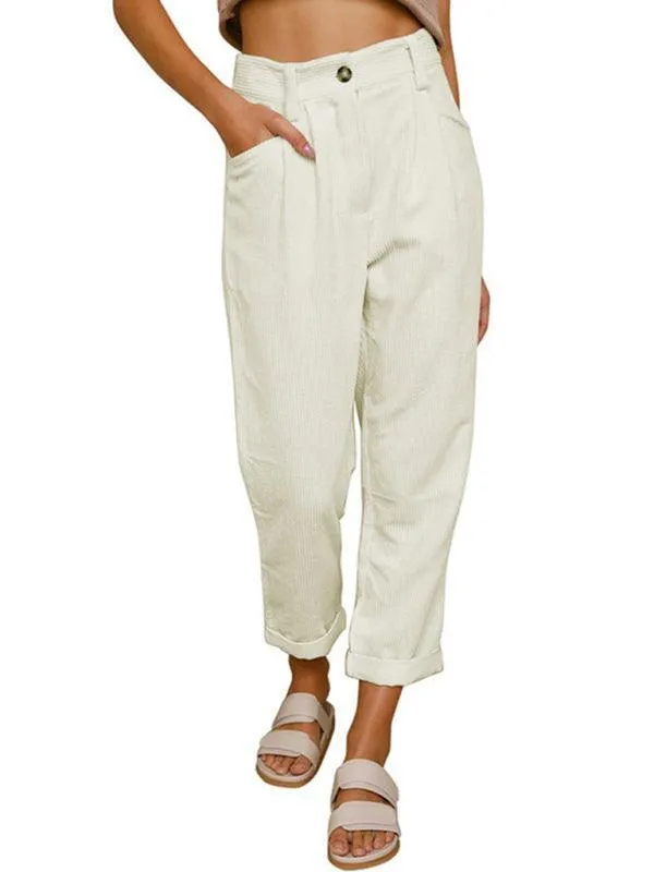 Corduroy Loose Straight Women's Pants