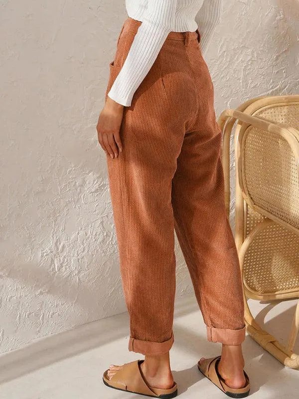 Corduroy Loose Straight Women's Pants