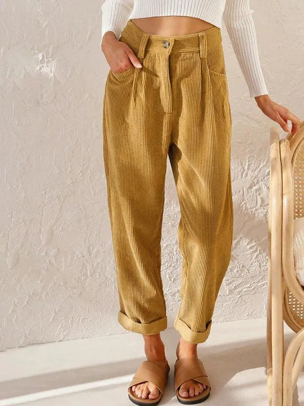 Corduroy Loose Straight Women's Pants