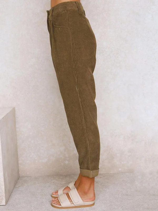 Corduroy Loose Straight Women's Pants
