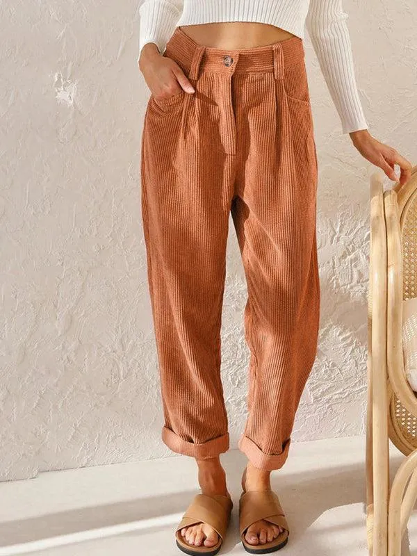 Corduroy Loose Straight Women's Pants