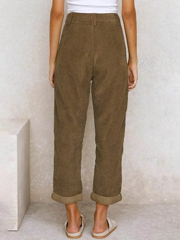 Corduroy Loose Straight Women's Pants