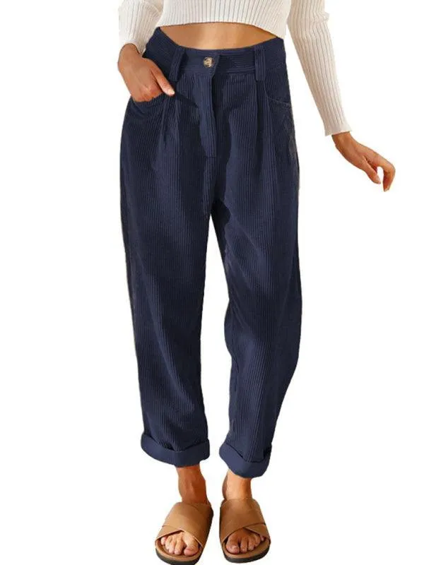 Corduroy Loose Straight Women's Pants