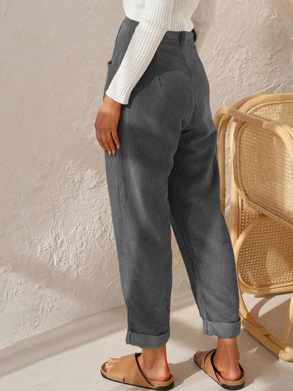 Corduroy Loose Straight Women's Pants