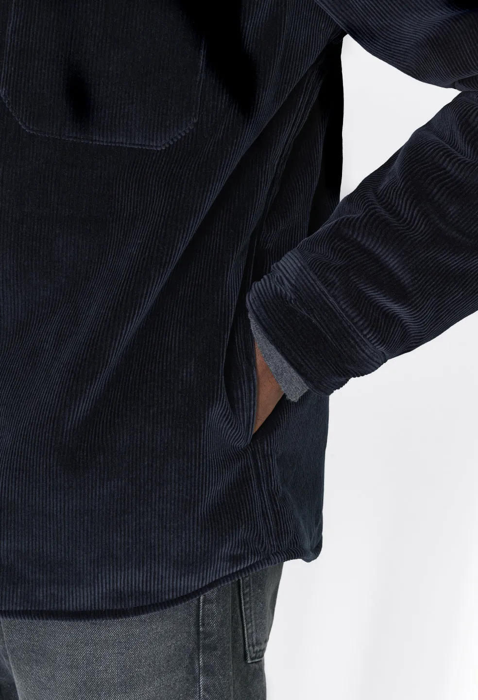 Corduroy Padded Overshirt / Navy