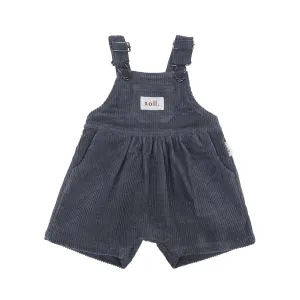 Corduroy Short Overalls - Charcoal