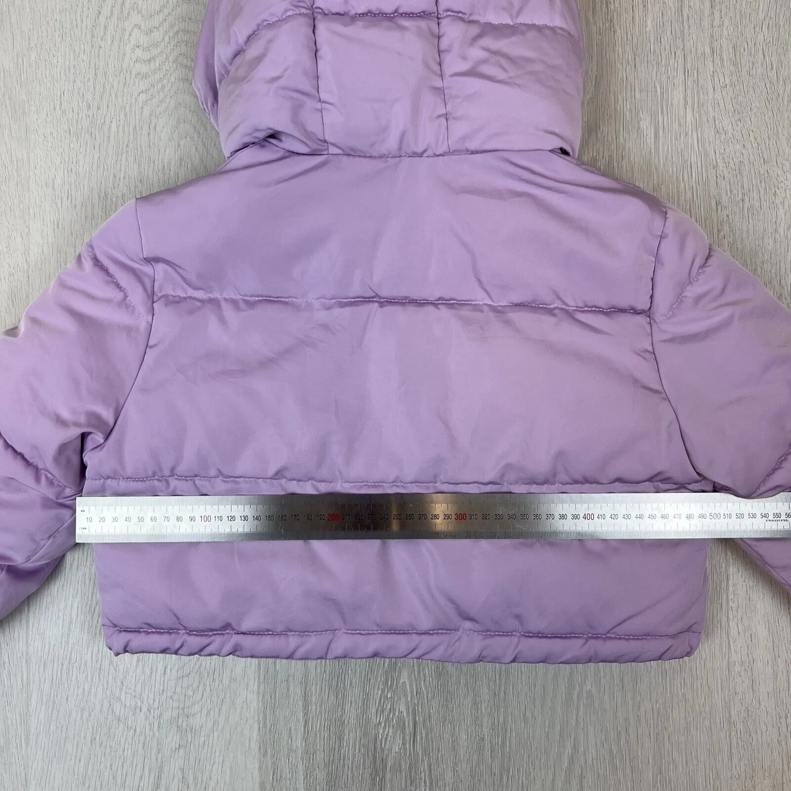 Cotton on Womens Cropped Pink Hooded Puffer Jacket Size Small
