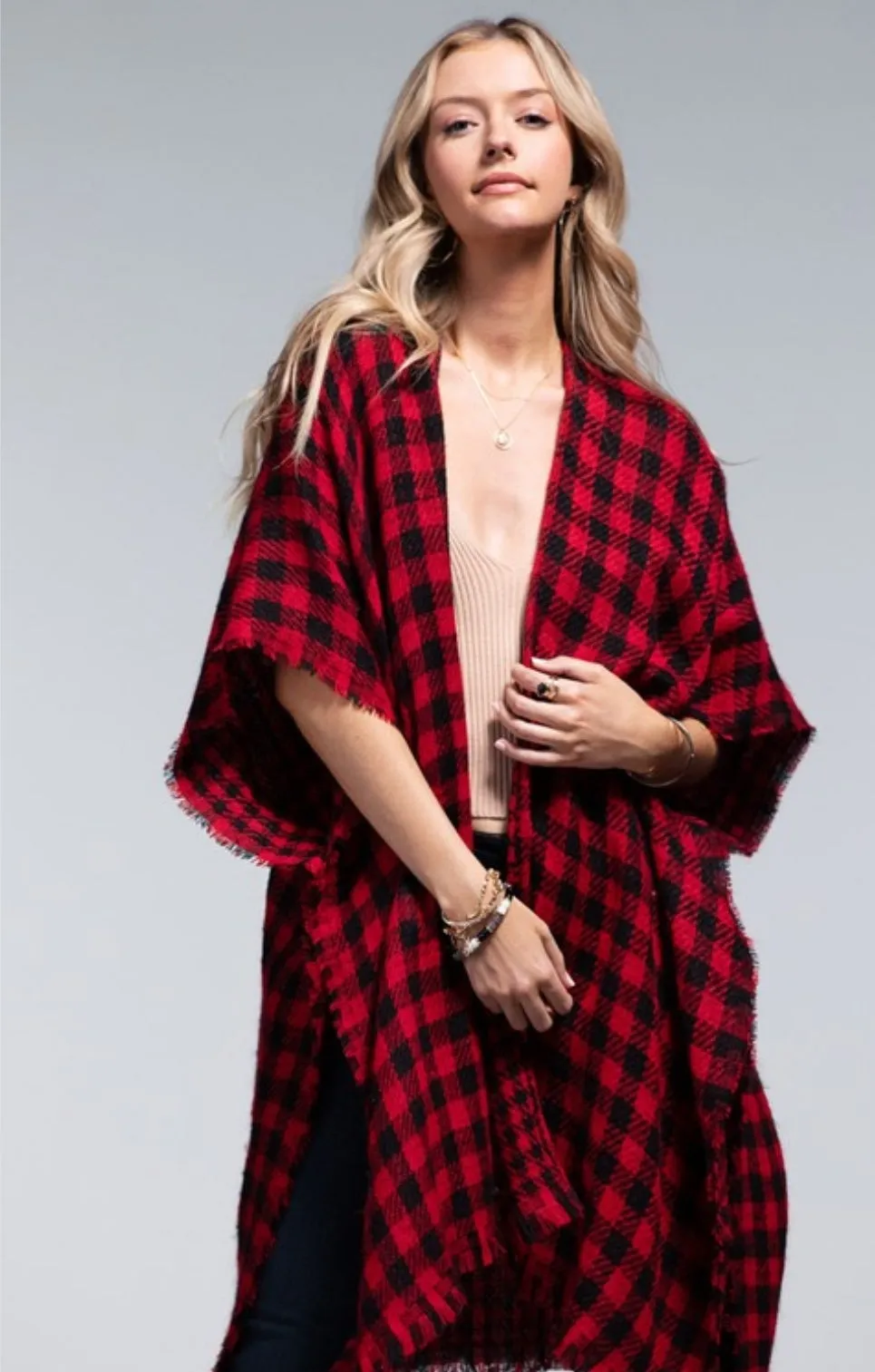 Country Christmas Open Front Tunic in red * on sale