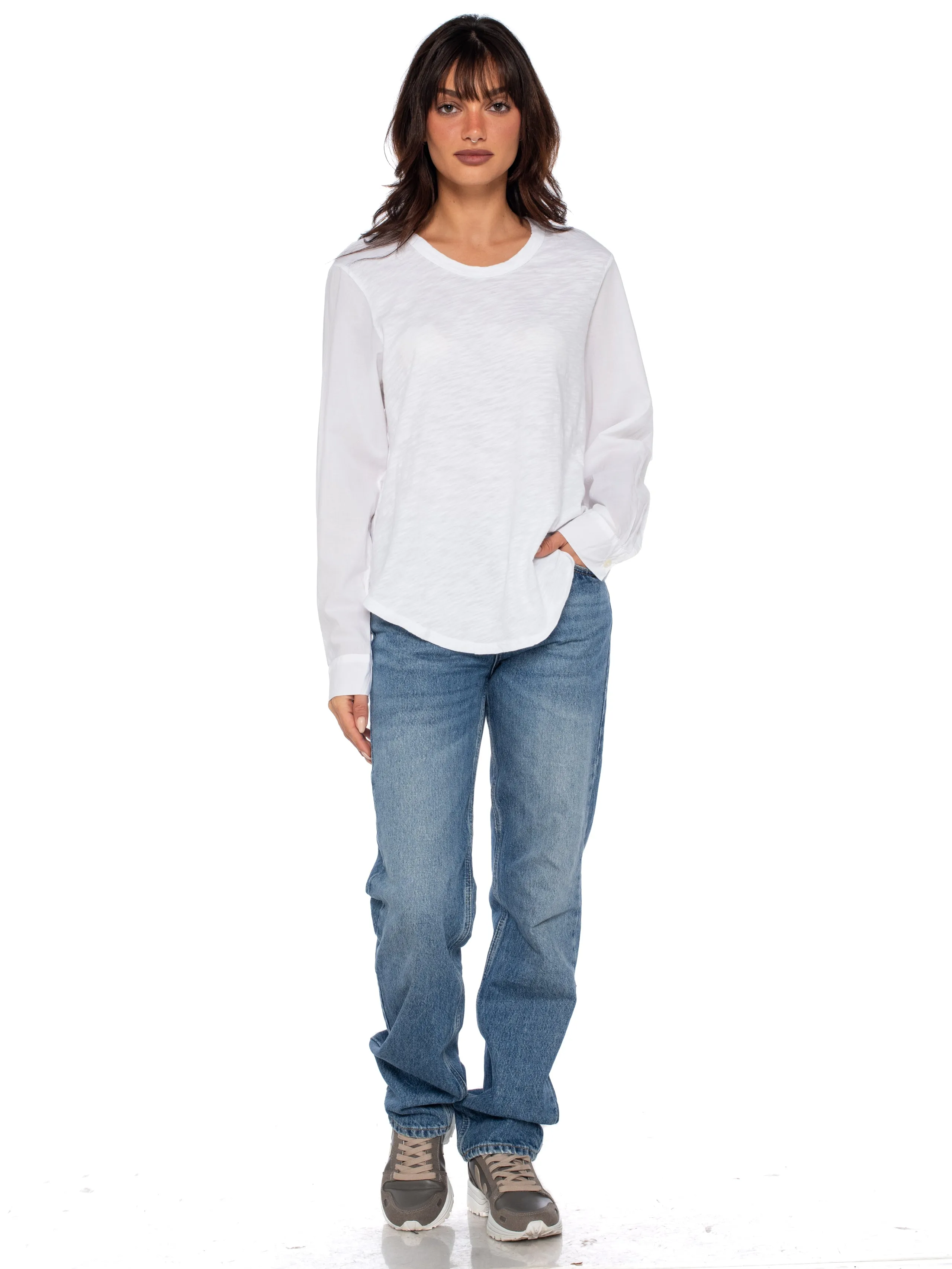 Crew Shirttail-Poplin Shirt Sleeves