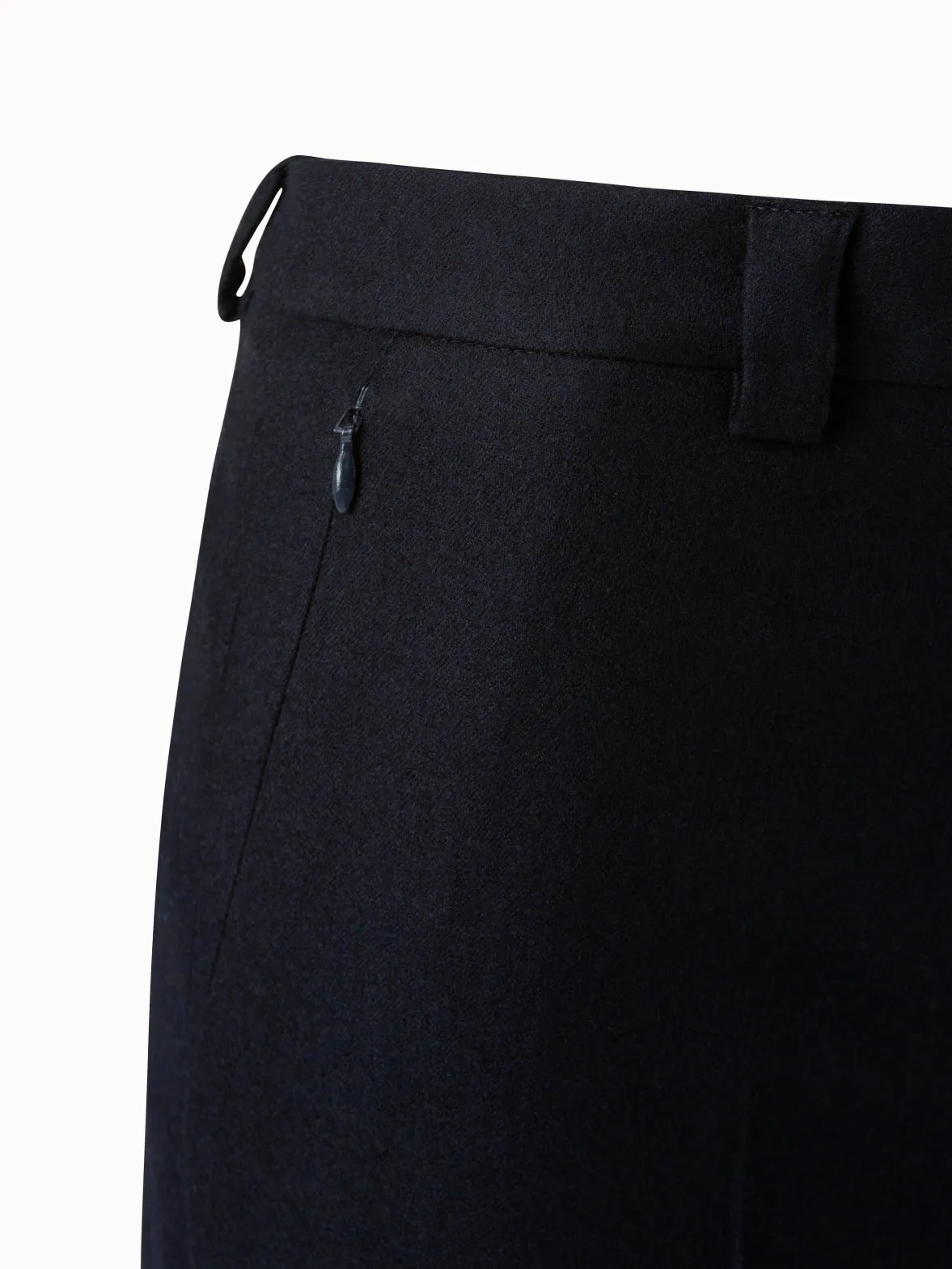 Cropped Tapered Wool Stretch Flannel Pants