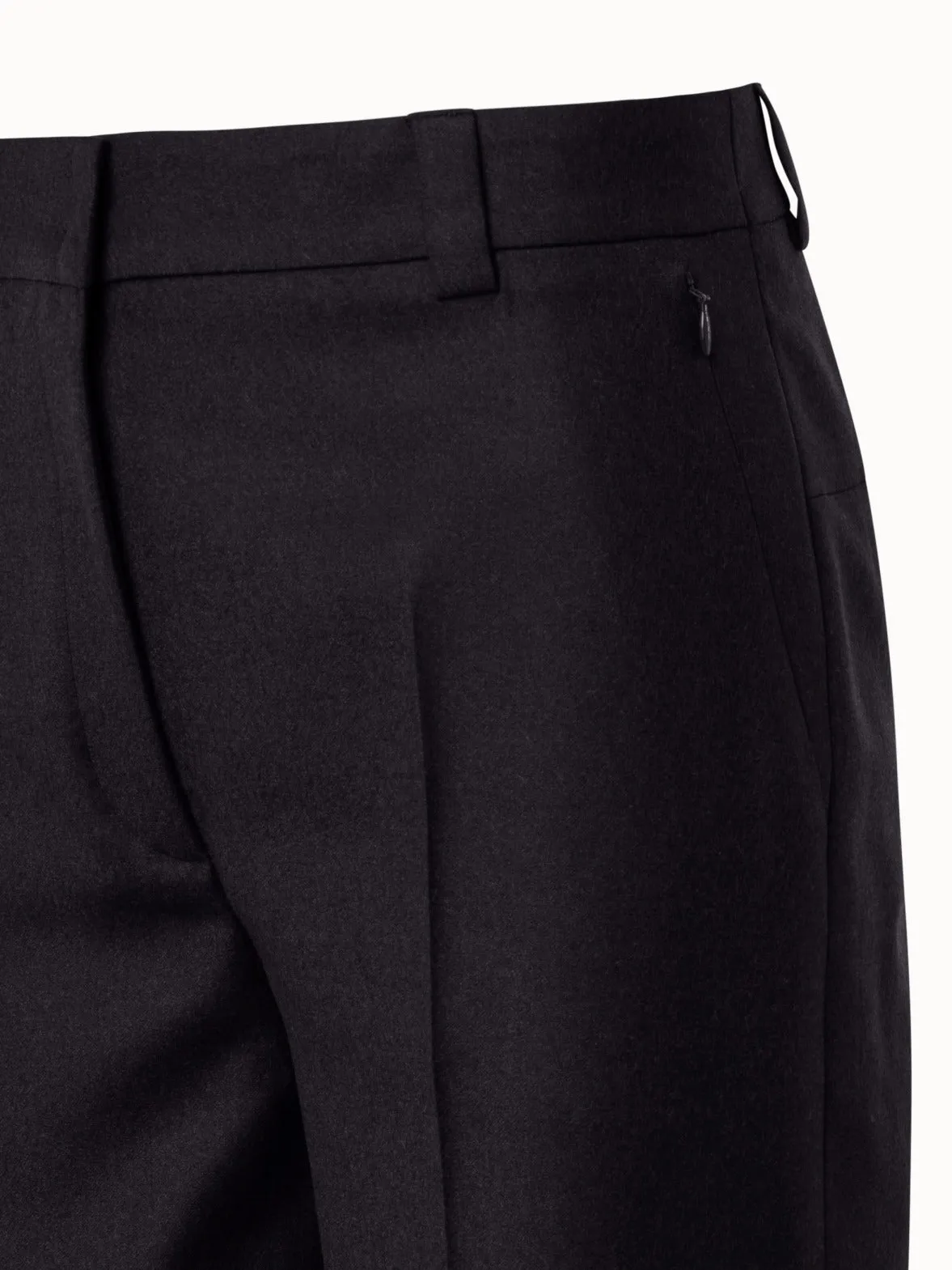 Cropped Tapered Wool Stretch Flannel Pants