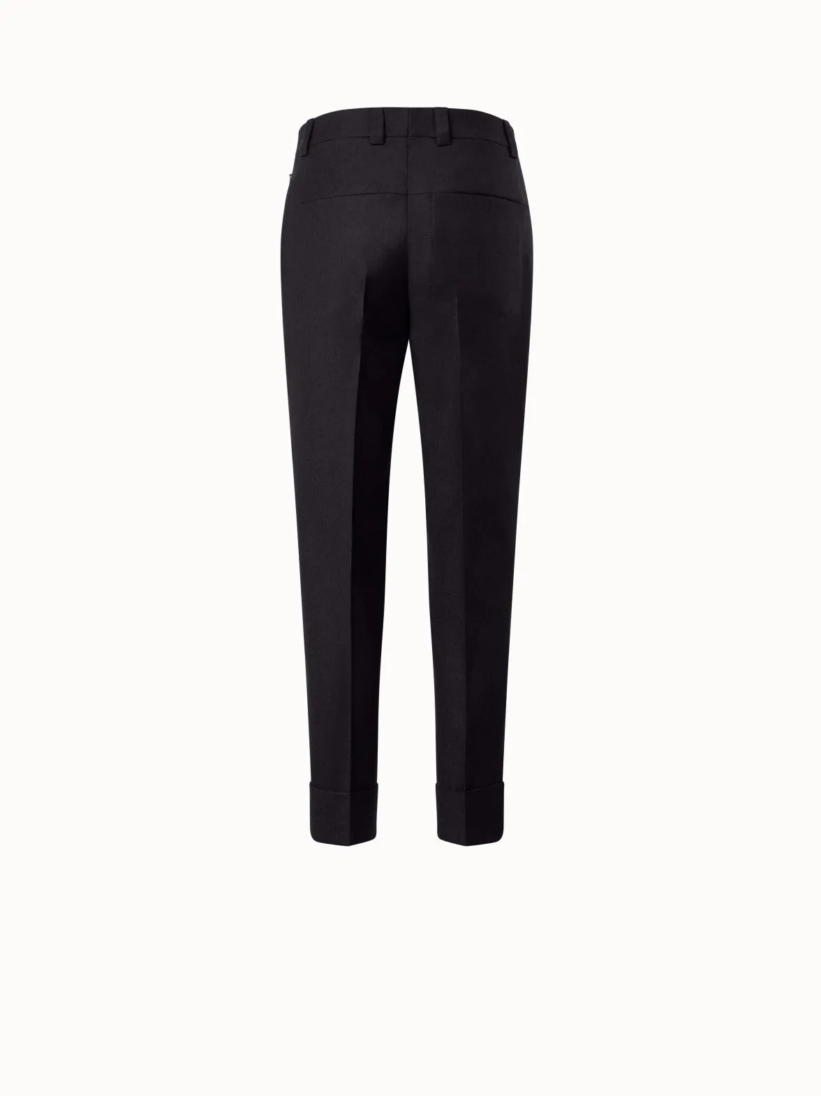 Cropped Tapered Wool Stretch Flannel Pants
