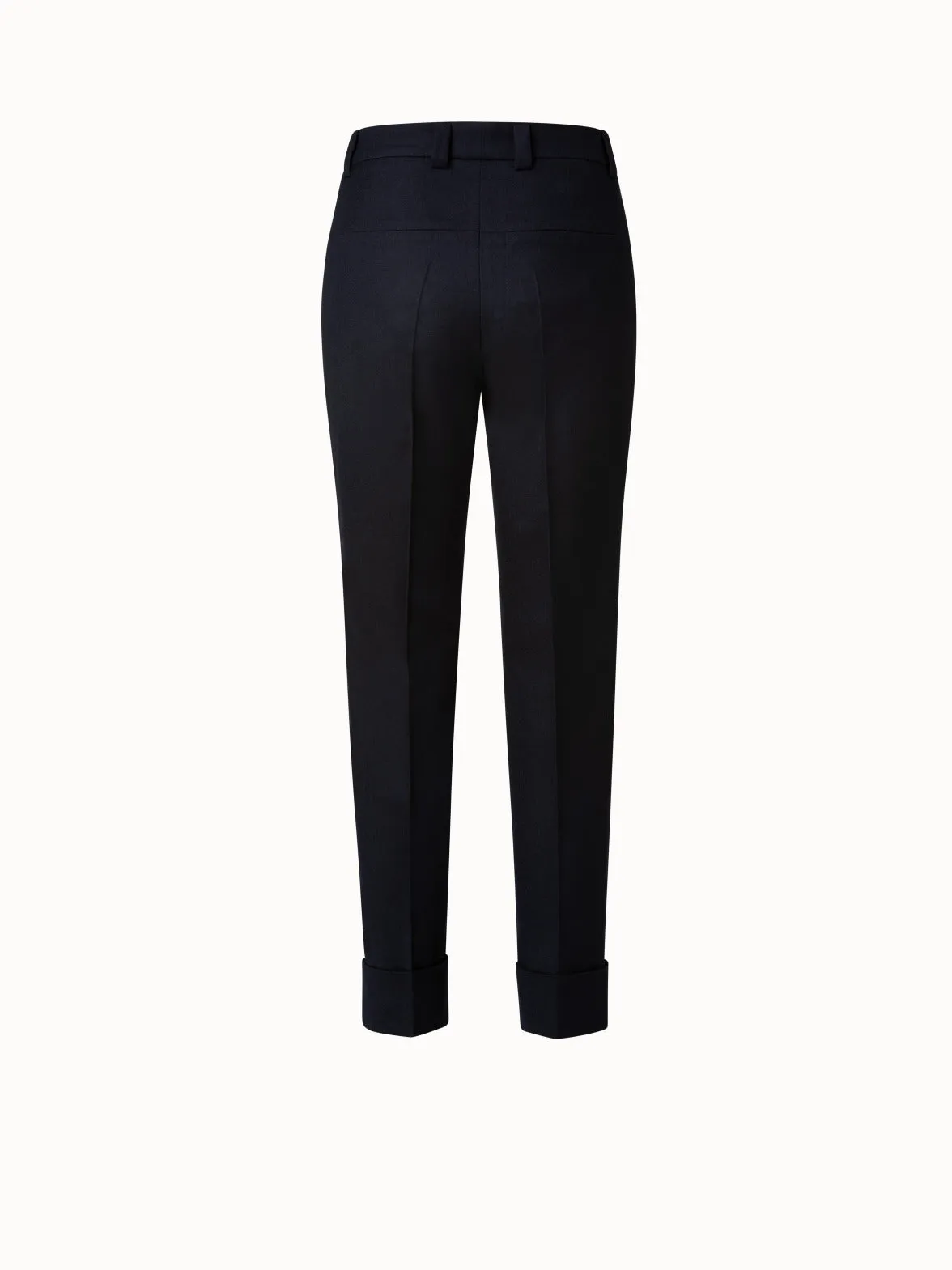 Cropped Tapered Wool Stretch Flannel Pants