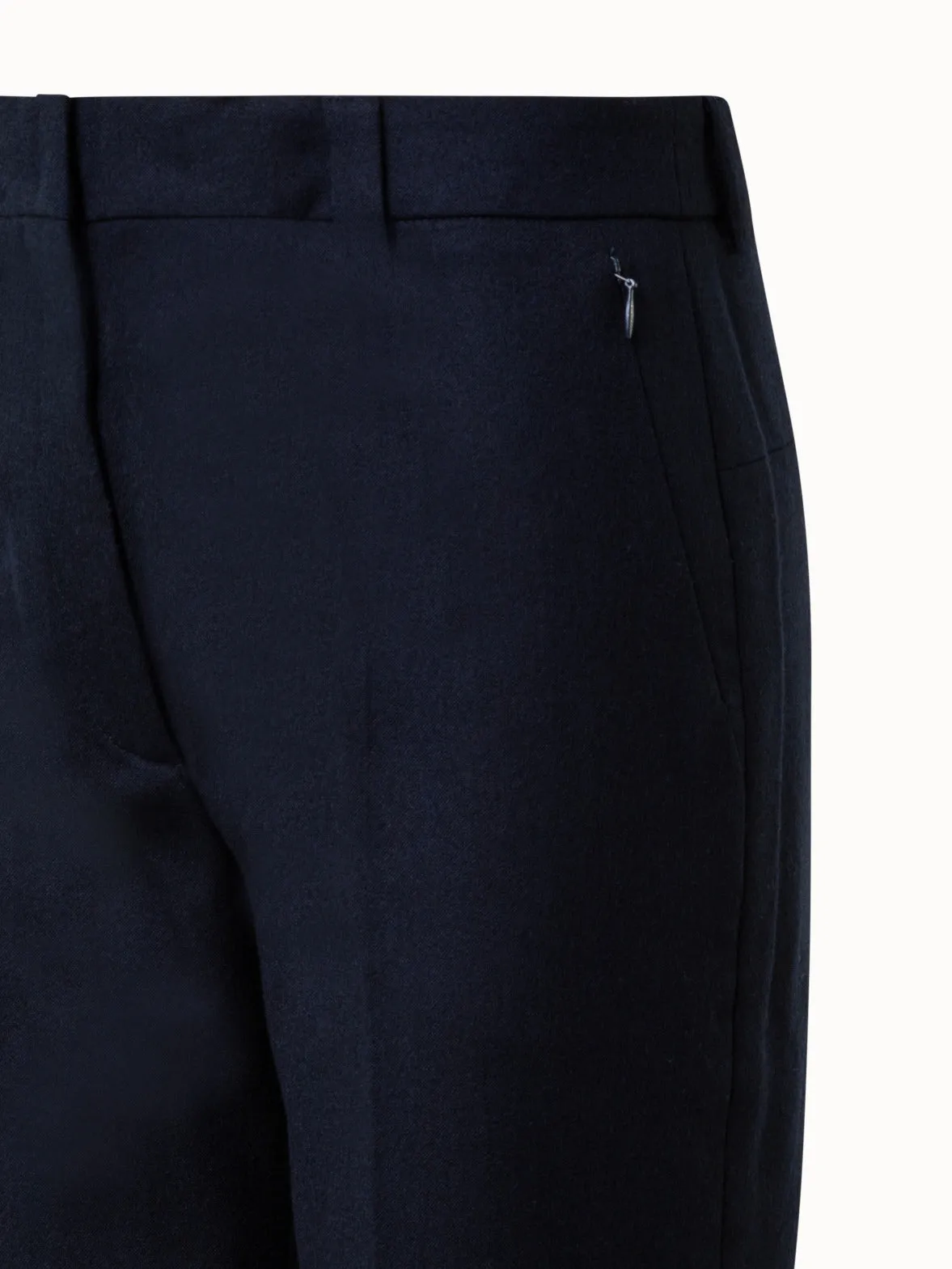 Cropped Tapered Wool Stretch Flannel Pants