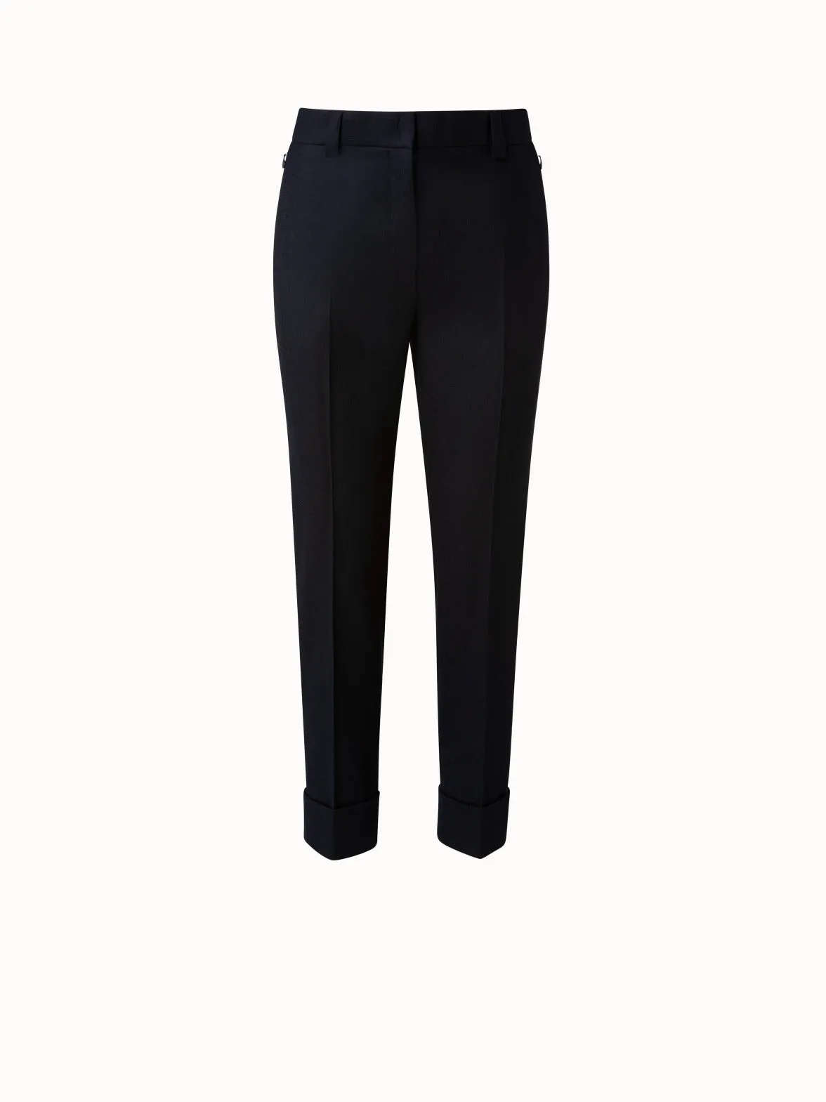 Cropped Tapered Wool Stretch Flannel Pants