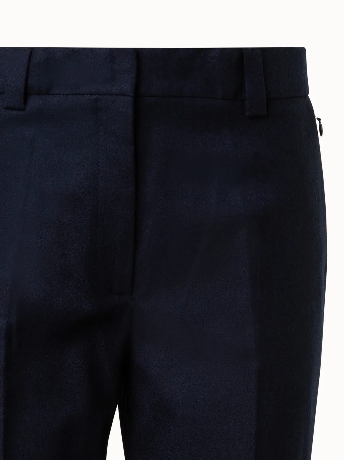 Cropped Tapered Wool Stretch Flannel Pants