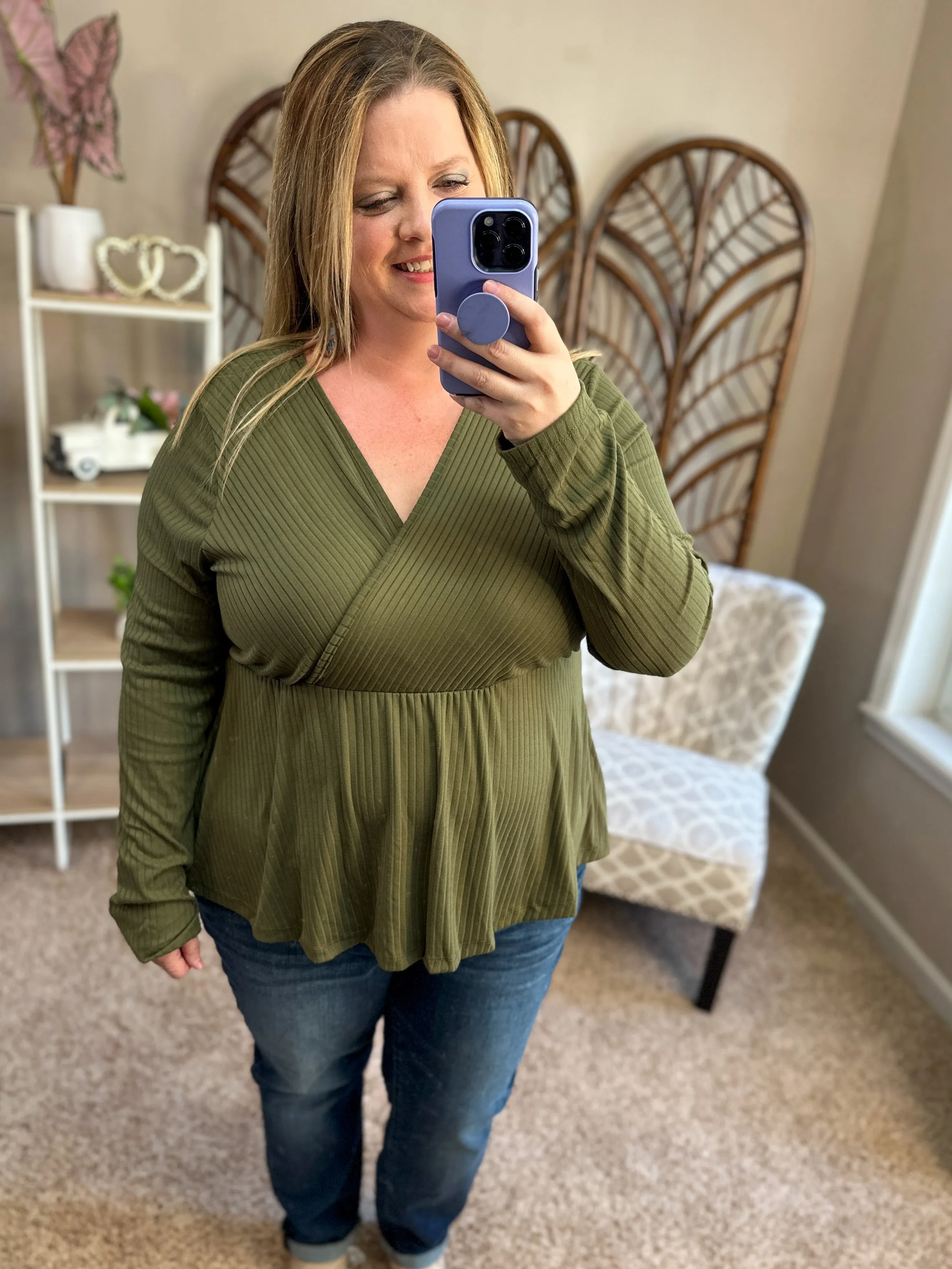 Crossing Corners Top - Olive