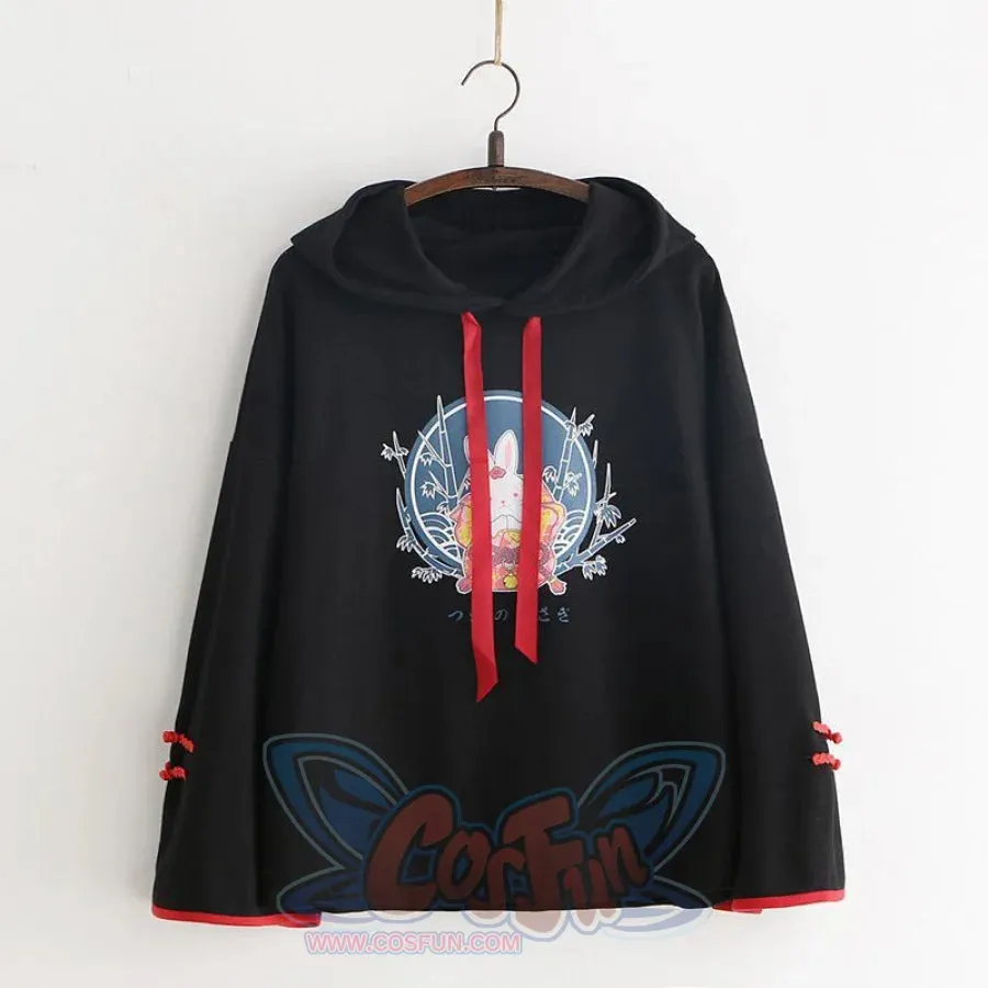 Cute Bunny Print Japanese Drawstring Hoodies J40014