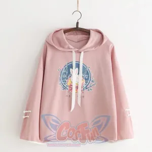 Cute Bunny Print Japanese Drawstring Hoodies J40014