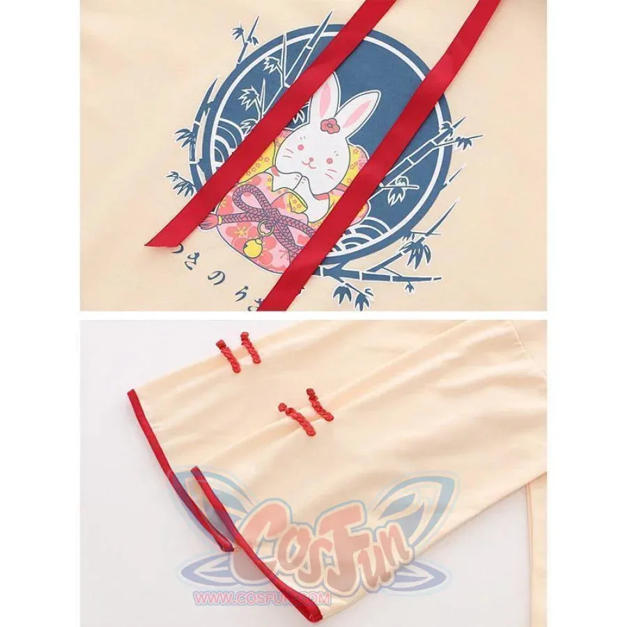 Cute Bunny Print Japanese Drawstring Hoodies J40014