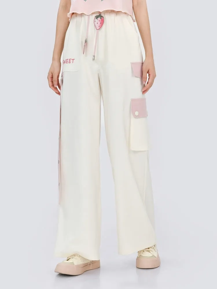 Cute Soft Girl Style Strawberry Print Overalls