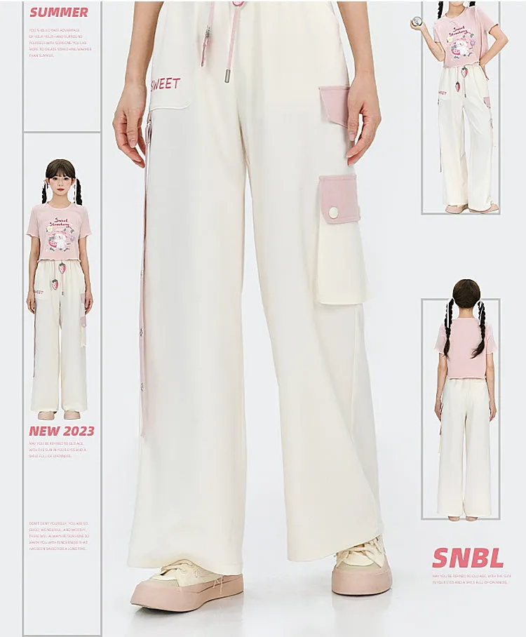 Cute Soft Girl Style Strawberry Print Overalls