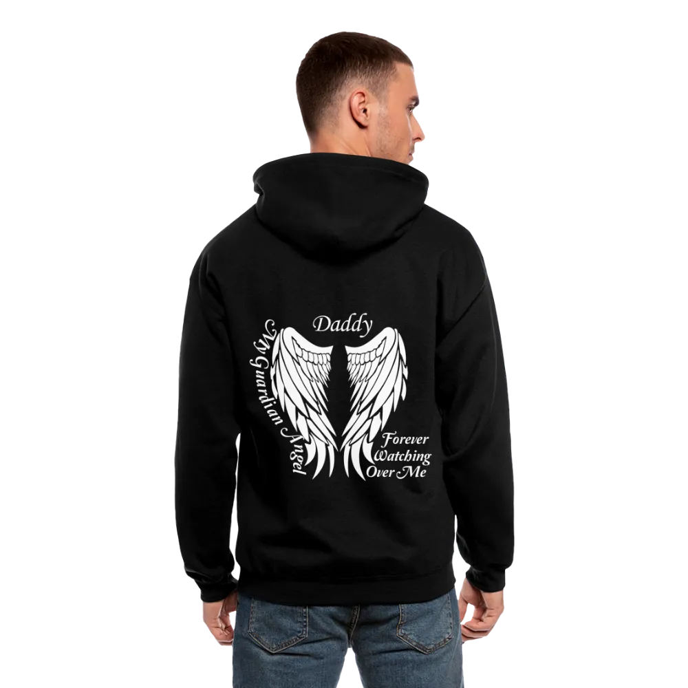 Daddy Guardian Angel Men's Zip Hoodie (No Front Print)