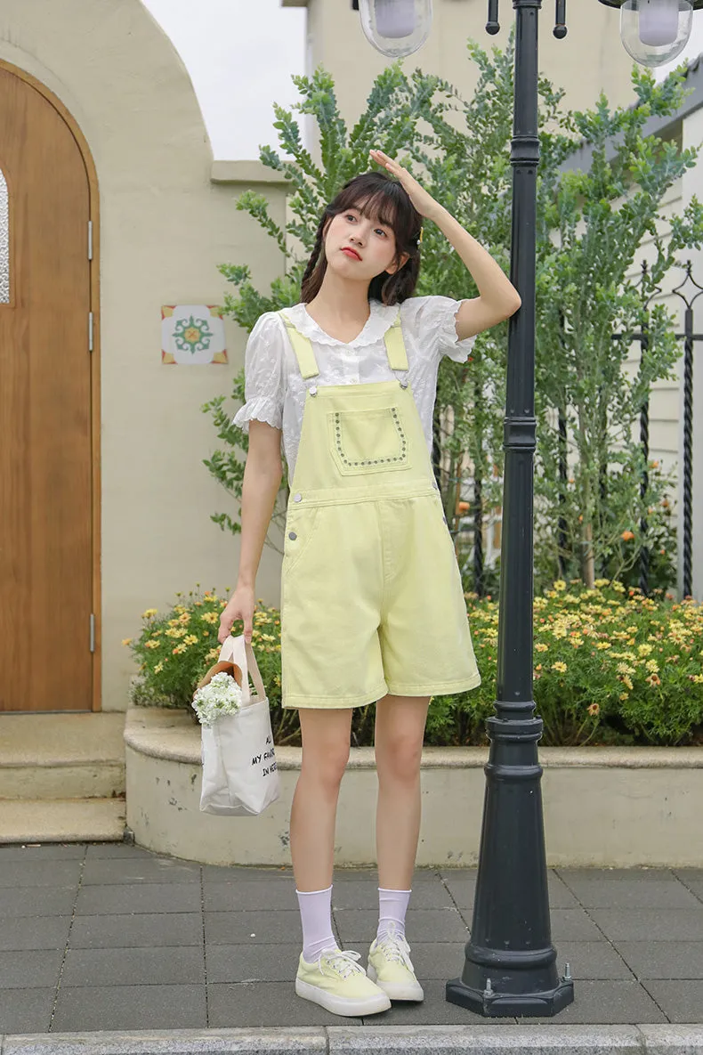 Daisy Chain Short Overalls