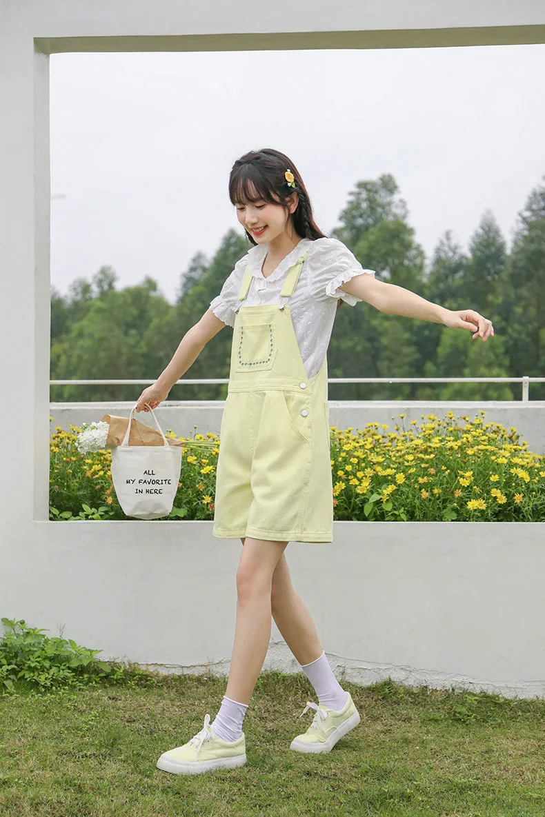 Daisy Chain Short Overalls